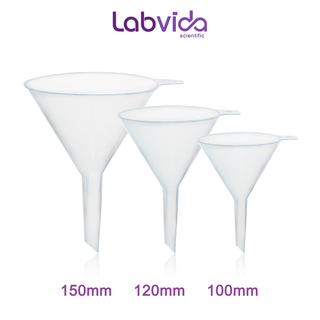 Labvida 3 Szie Plastic Analytical Funnel Set, 100mm 120mm 150mm, Autoclavable PP Material, LVP001