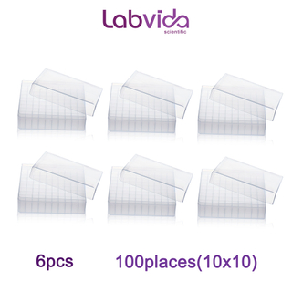 Labvida 6pcs of Plastic Freezing Storage Boxes, 100 Holes, PP Material, for 1.8ml Cryotube, LVL002